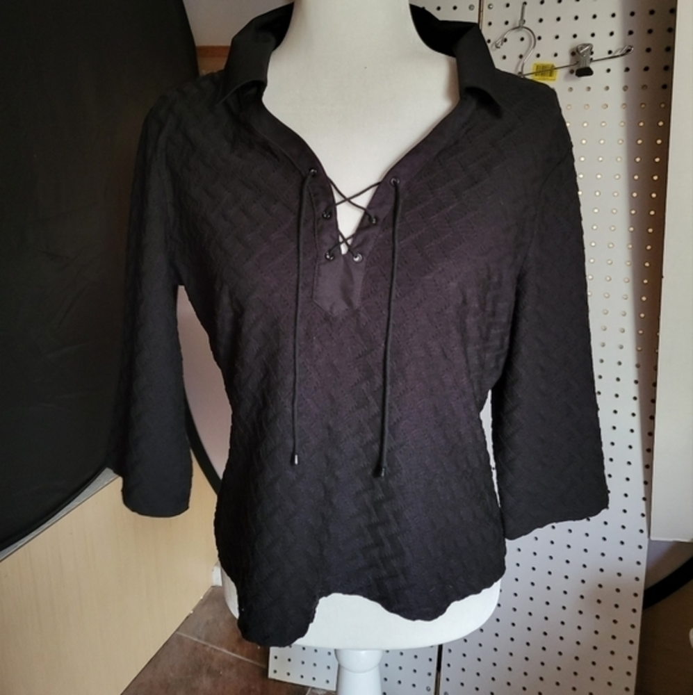 Kathy Ireland size‎ Large blouse black